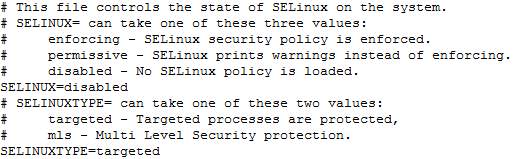 SELINUX disabled correctly